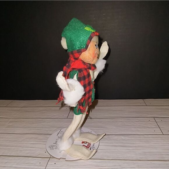 Annalee 8½” Alpine Elf In Green Vest & Plaid Scarf Christmas Holiday Decor Doll - Picture 4 of 12